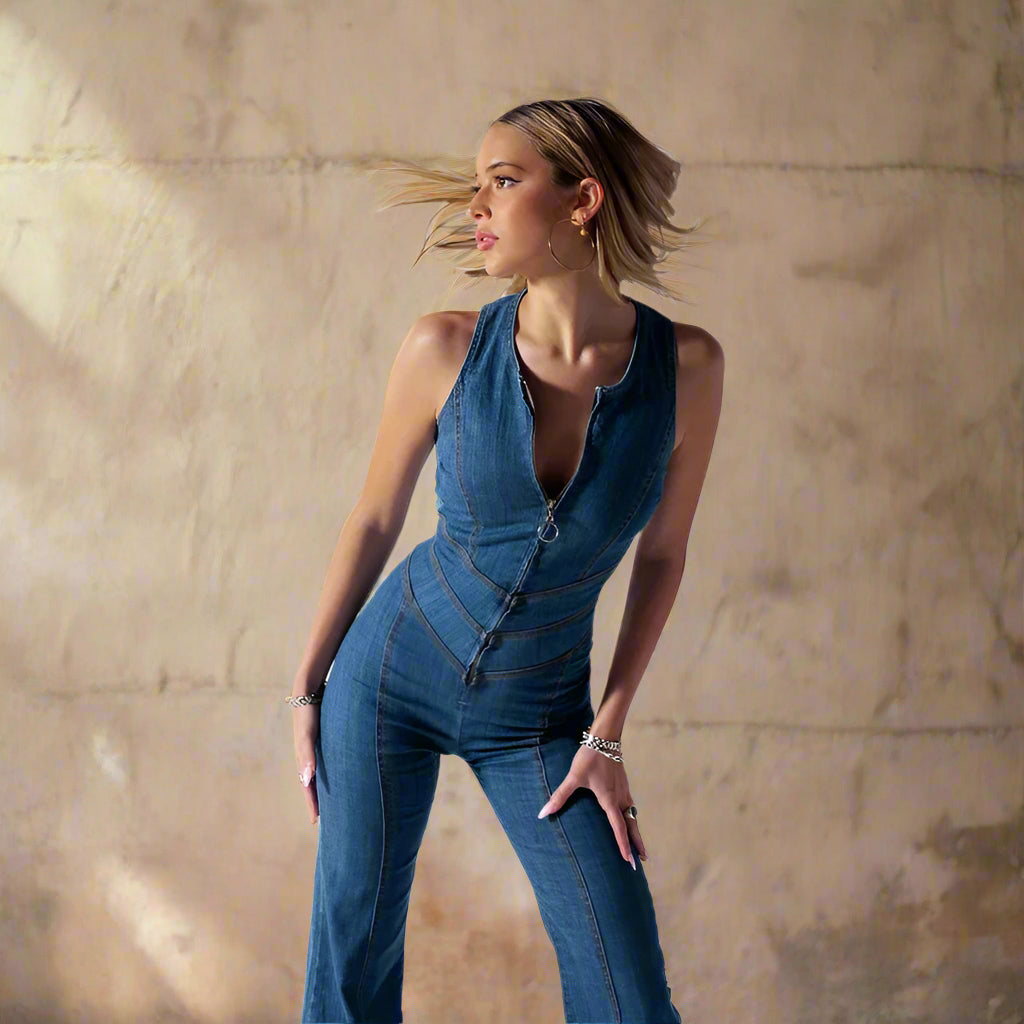 Tiffany - Heart-Shape Backless Jumpsuit