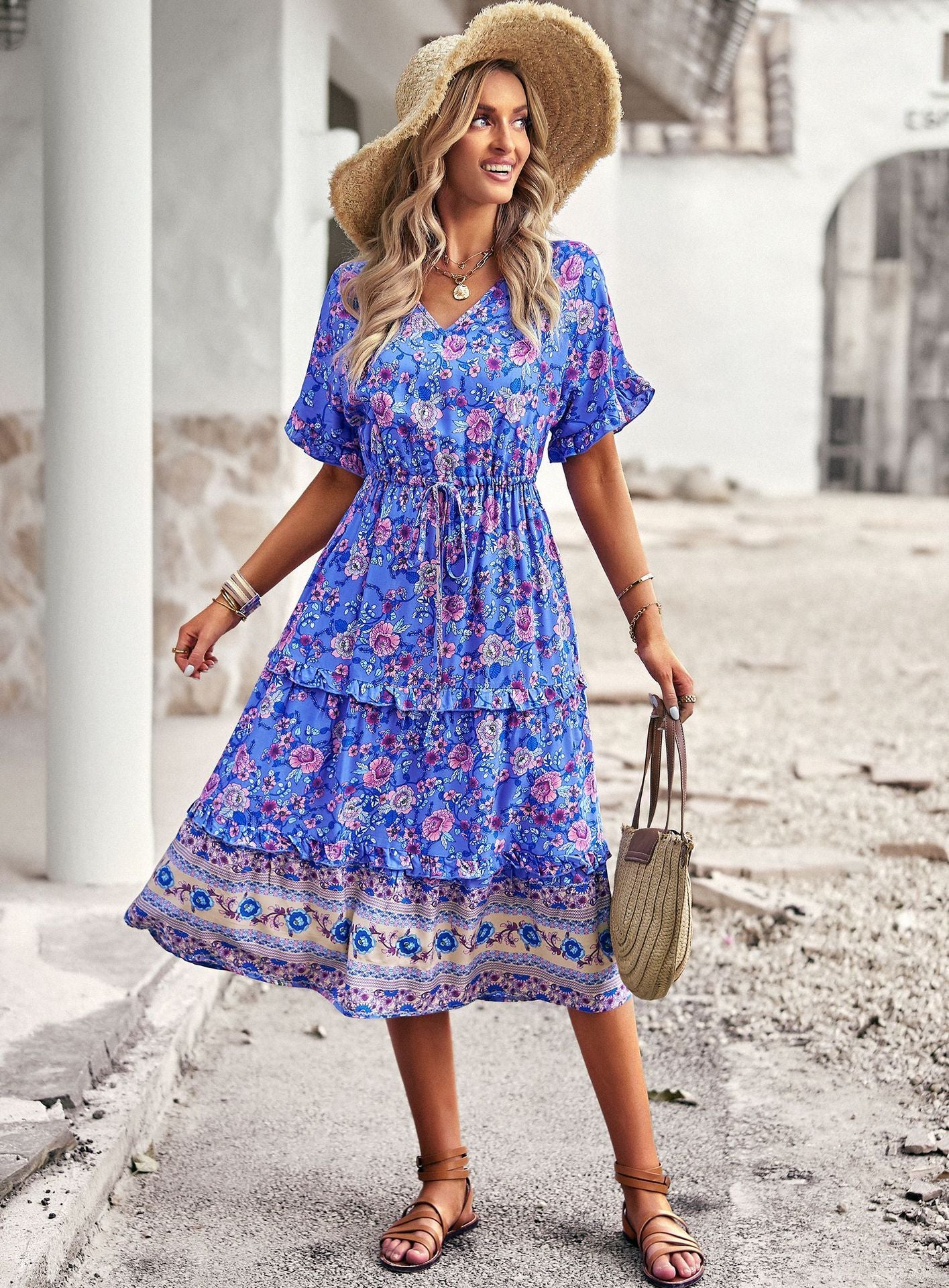 Laura - Bohemian Print Dress