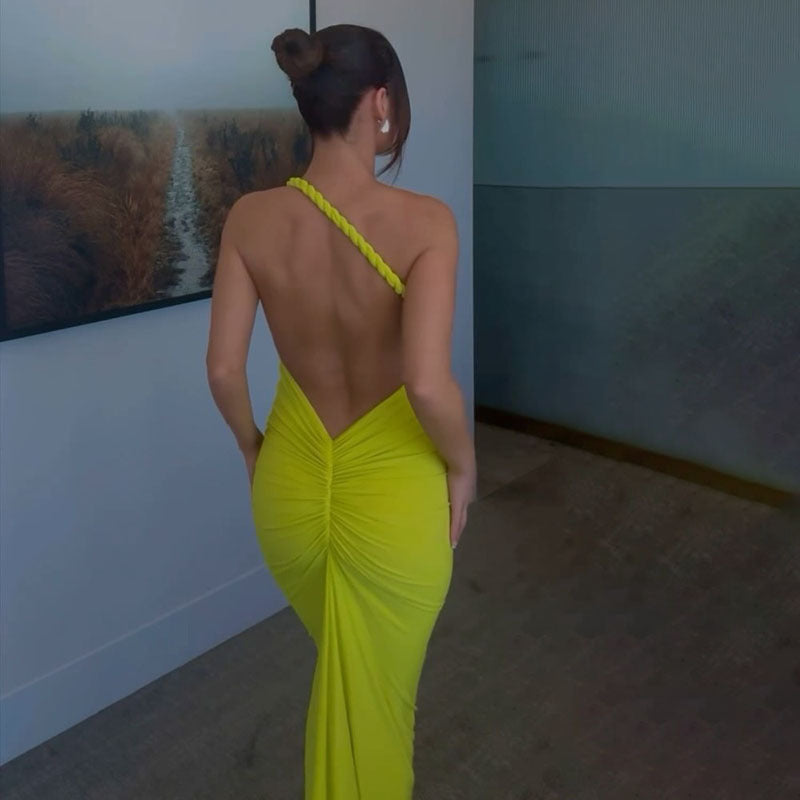 Dakota - Halter Pleating Dress