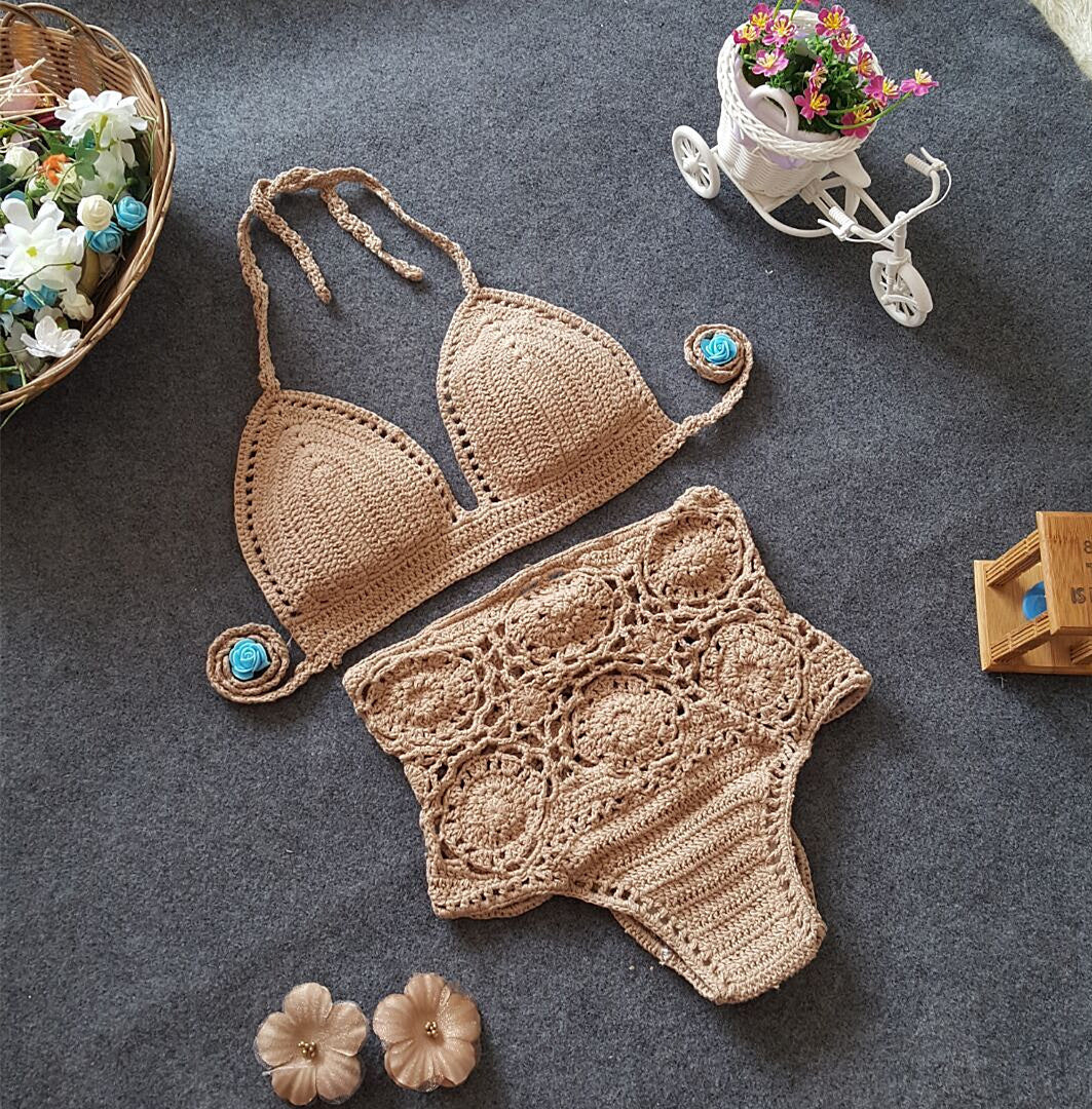 Aylin - Boho Crochet High Waist Bikini