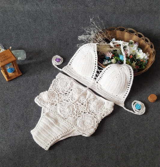 Aylin - Boho Crochet High Waist Bikini