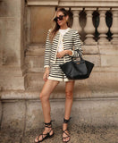 Kayla - Striped Cardigan Set