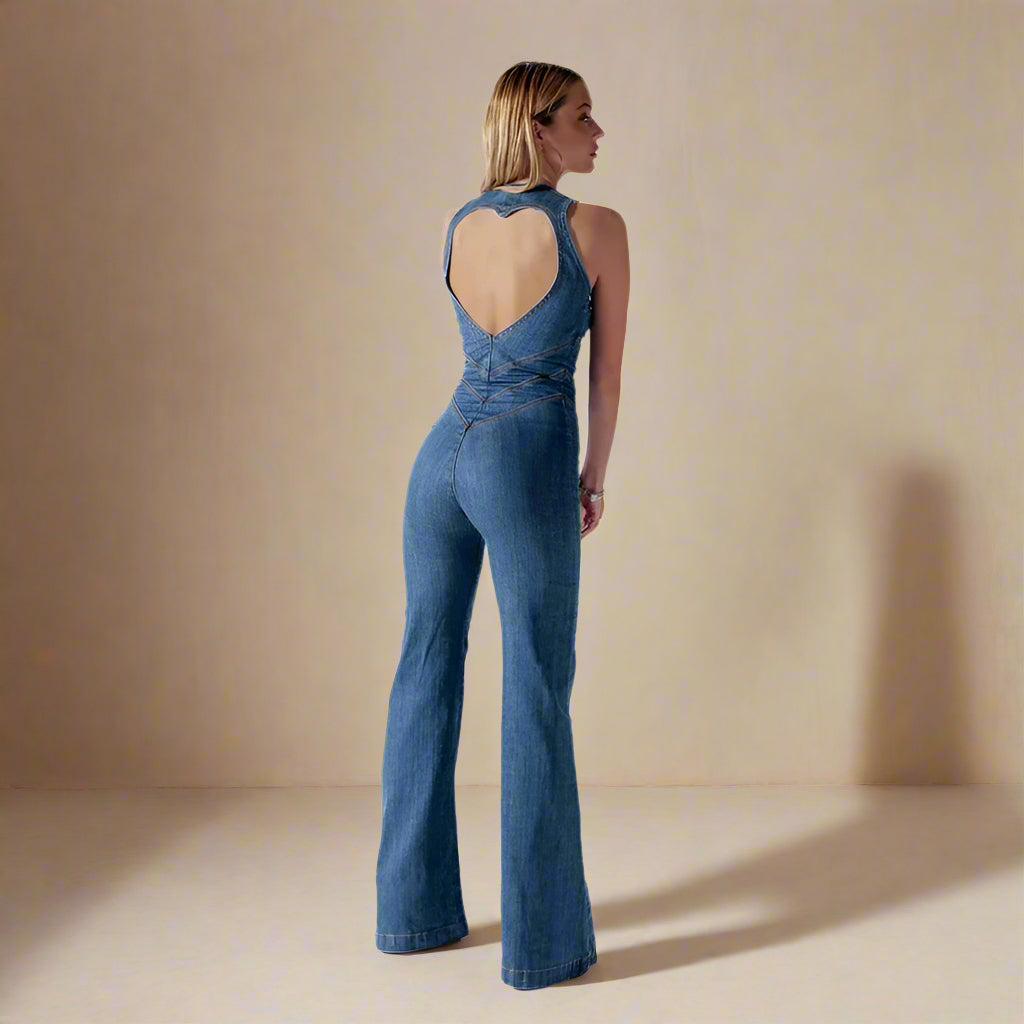 Tiffany - Heart-Shape Backless Jumpsuit