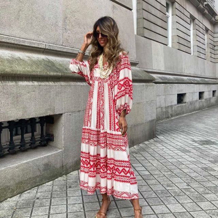 Daisy - Printed Bohemian Dress