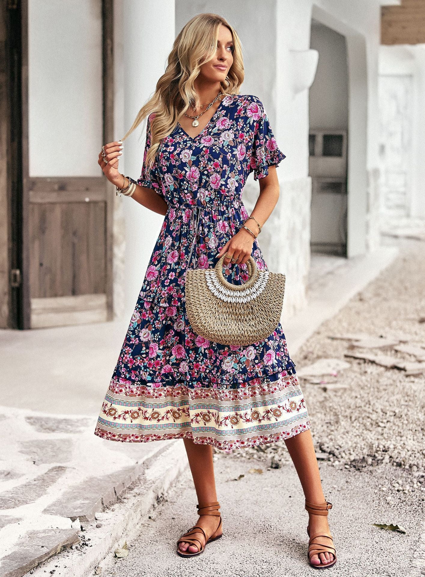 Laura - Bohemian Print Dress