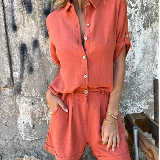 Olive - Linen Shirt & Pants Set