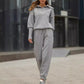 Women’s Long Sleeve Zipper Lapel Top & Drawstring Trousers – Fashionable Casual Sports Suit