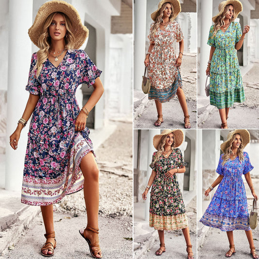 Laura - Bohemian Print Dress