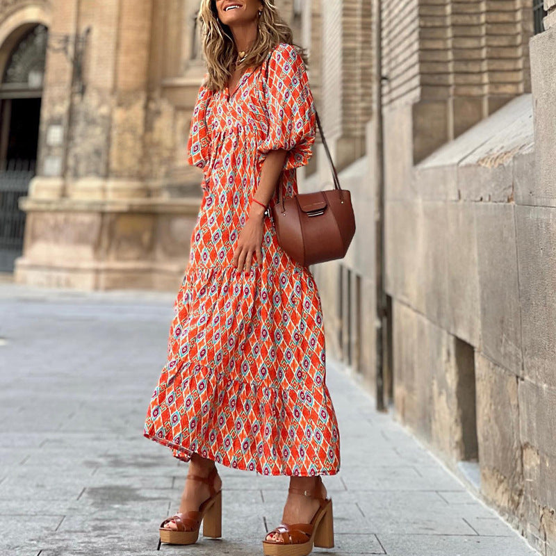 Daisy -  Printed Bohemian Dress