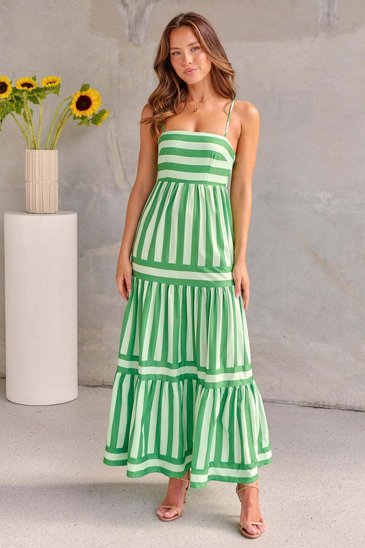 Shannon - Striped Maxi Dress with Pockets