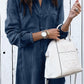 Plus Size Loose Women's Shirt Mid-length Denim Shirt
