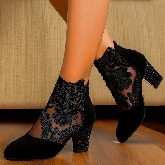 Eliana - Embroidered Ankle Boots