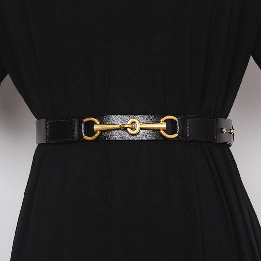 Simple Horsebit Belt – Classic and Elegant Leather Belt for Women - ComfyNude