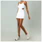 Sports Dress Female With Chest Pad High Elastic Anti-exposure Tennis Skirt