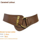 Women's Circular Buckle Leather Belt - Adjustable Two-Layer Cowhide Design - ComfyNude