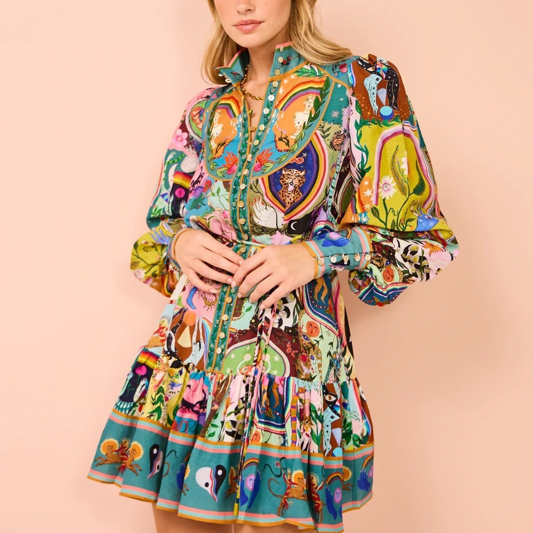 Olivia - Printed Shirt Dress