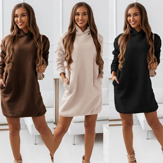 Women's Hipster Hooded Dress – Casual and Trendy Street Style - ComfyNude