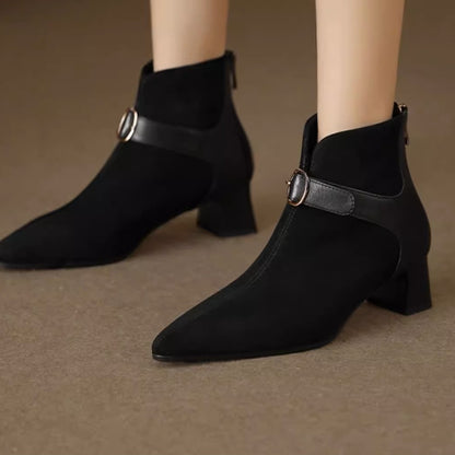 Leilani - Suede Belt-strap Boots