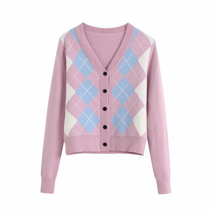 Jessy - Diamond knitted Cardigan