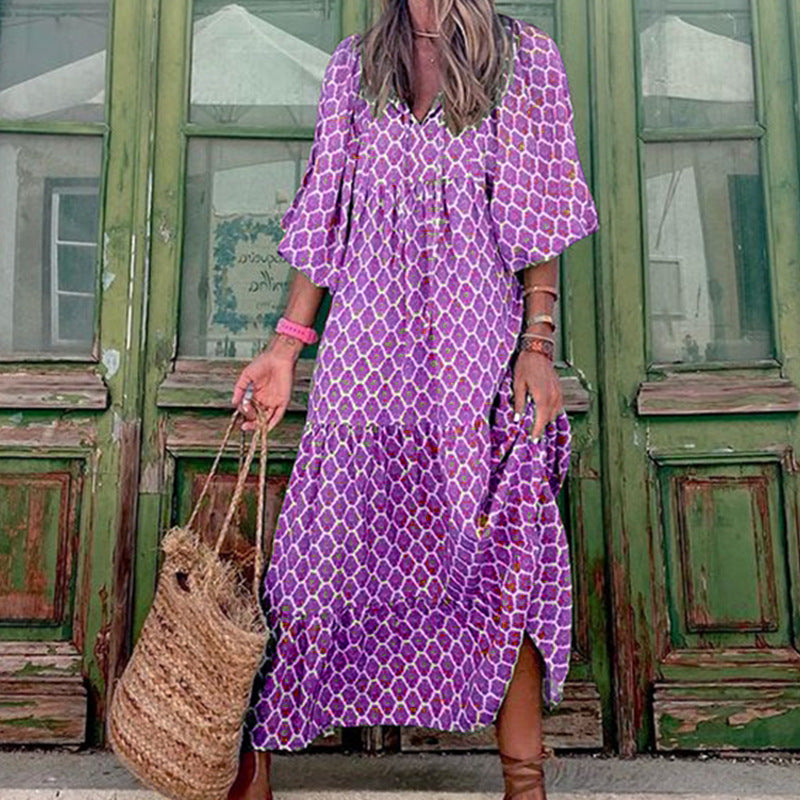 Daisy -  Printed Bohemian Dress
