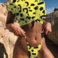 Knotted Split Swimsuit Half Sleeve Bikini Solid Color Swimsuit
