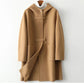 Women's Elegant Woolen Coat with Large Pockets – Stylish and Warm Outerwear - ComfyNude