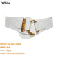 Women's Circular Buckle Leather Belt - Adjustable Two-Layer Cowhide Design - ComfyNude