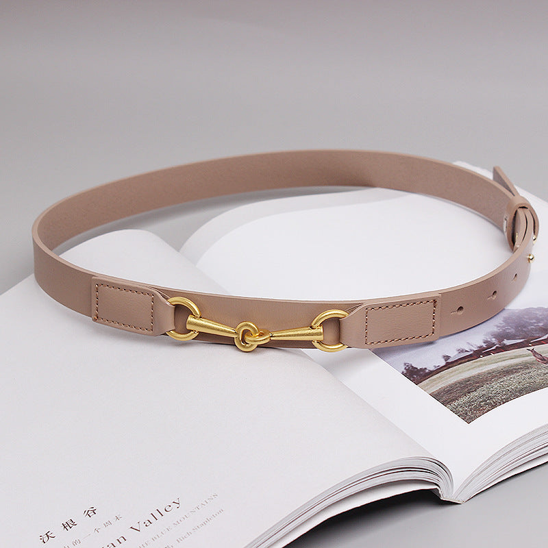 Simple Horsebit Belt – Classic and Elegant Leather Belt for Women - ComfyNude