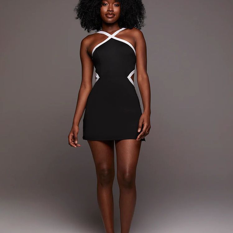 Contrast Color Minimalist Anti-exposure Women's One-piece Tennis Skirt