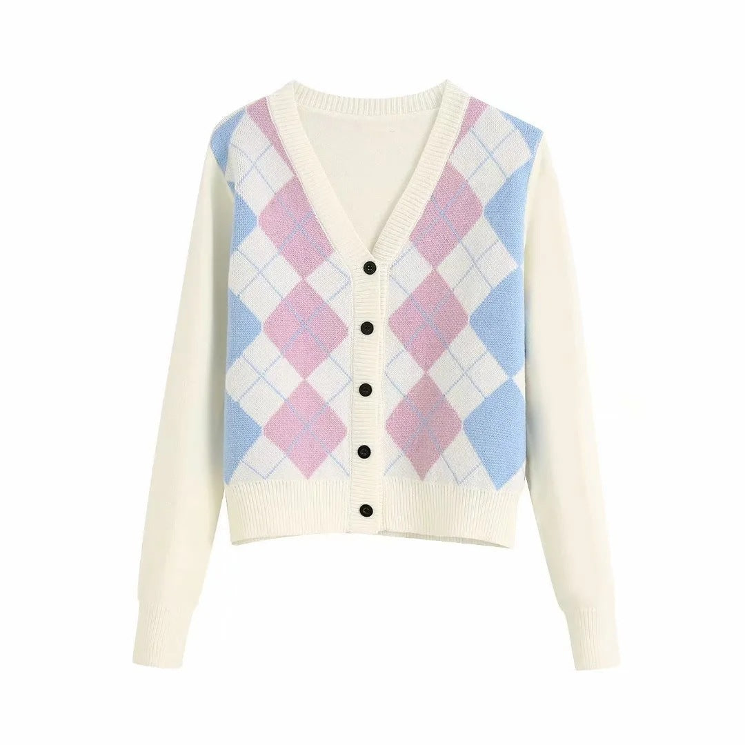 Jessy - Diamond knitted Cardigan