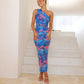 Sofia - Floral Contrast Spaghetti Strap Dress