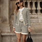 Kayla - Striped Cardigan Set