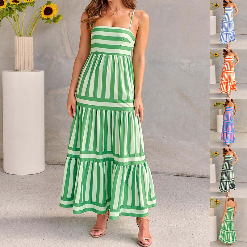Shannon - Striped Maxi Dress with Pockets