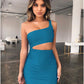 Hazel - Pleated One-Shoulder Dress