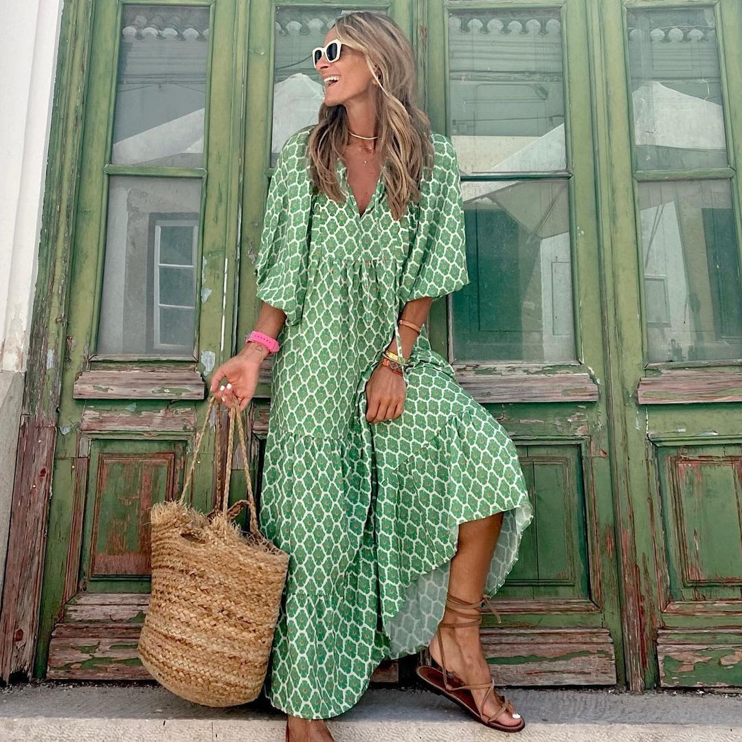Daisy -  Printed Bohemian Dress