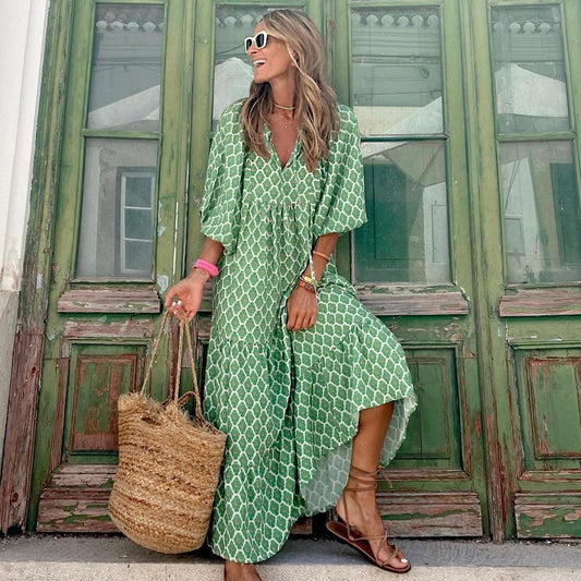 Daisy -  Printed Bohemian Dress