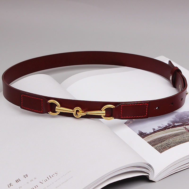 Simple Horsebit Belt – Classic and Elegant Leather Belt for Women - ComfyNude