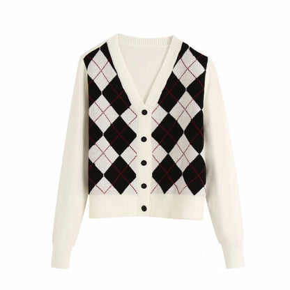 Jessy - Diamond knitted Cardigan