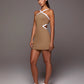 Contrast Color Minimalist Anti-exposure Women's One-piece Tennis Skirt