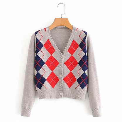 Jessy - Diamond knitted Cardigan