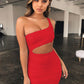 Hazel - Pleated One-Shoulder Dress