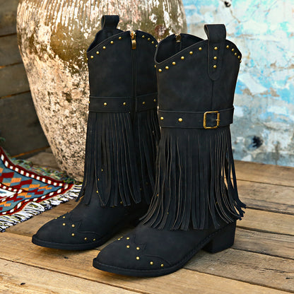 Phoebe - Retro Tassel Boots