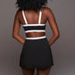 Contrast Color Minimalist Anti-exposure Women's One-piece Tennis Skirt