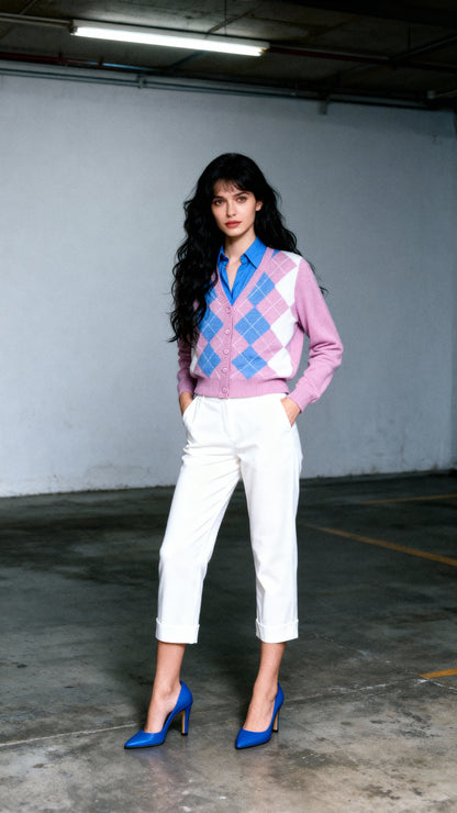 Jessy - Diamond knitted Cardigan