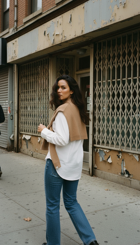 Jacqui - Knitted Cross Shawl