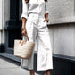 Pink Capri Pants and Loose Shirt Linen Set