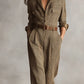Brown Sophisticated Tweed Texture Plaid Utility Jumpsuit