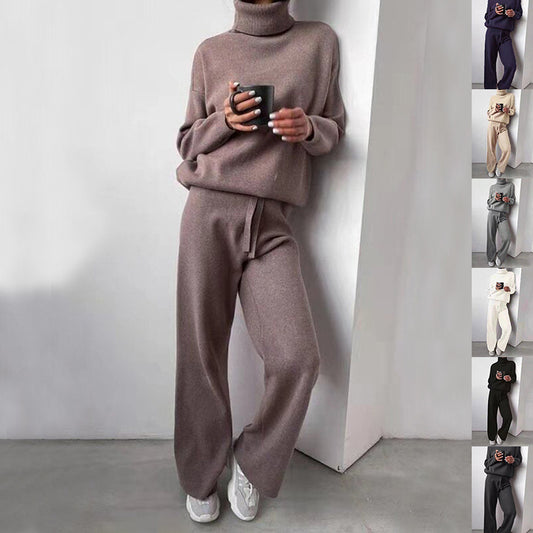 Turtleneck Sweater and Pants Set - ComfyNude