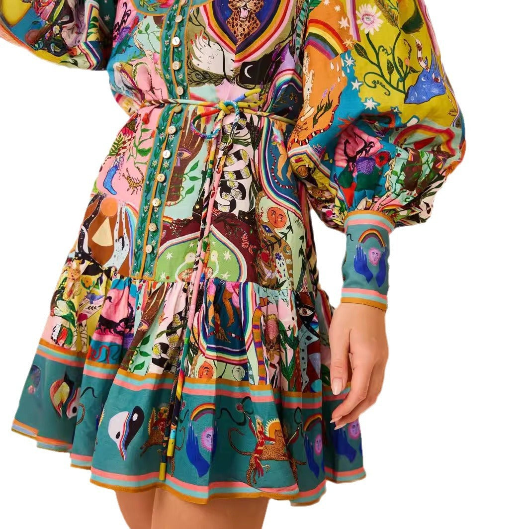 Olivia - Printed Shirt Dress