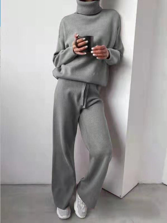 Turtleneck Sweater and Pants Set - ComfyNude